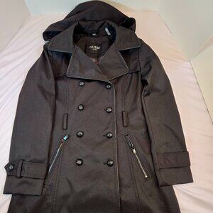 GUESS Women's Double Breasted Trenchcoat Sz: S Black